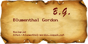 Blumenthal Gordon névjegykártya