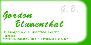 gordon blumenthal business card